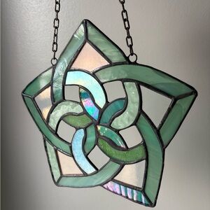 Iridescent Stained Glass Celtic Star